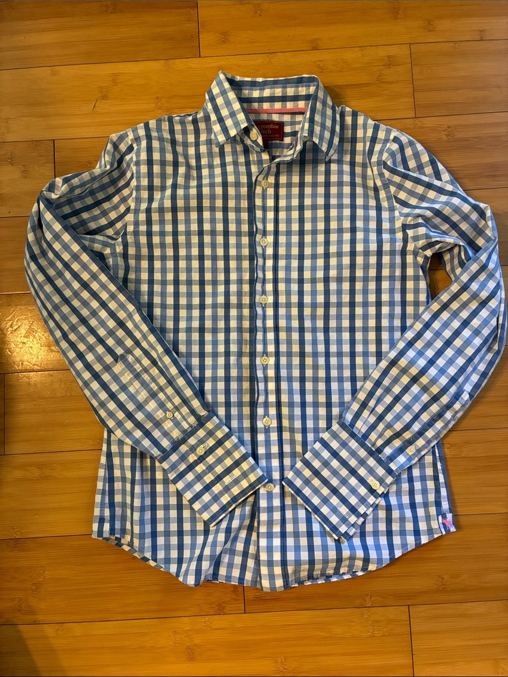 Abercrombie & Fitch Blue and White Check Dress Shirt